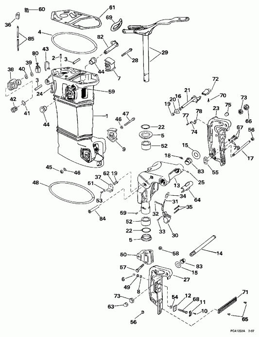 ��������� ��������� Evinrude E25KLEUR 1997  - ���������������� ��������� ������� - Power Trim & Tilt