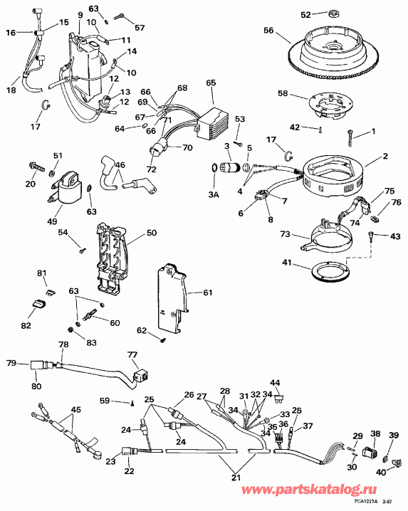 ��������� ����� EVINRUDE E25QLEUR 1997  - Te