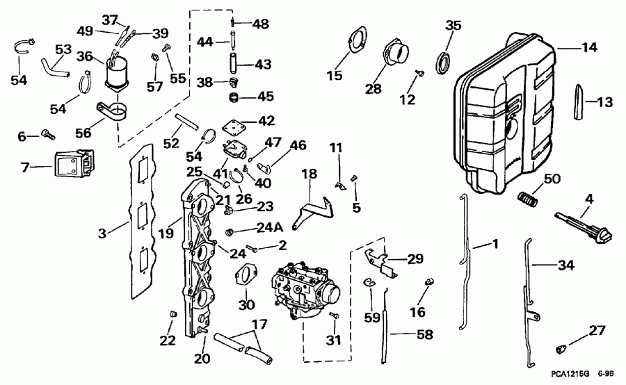 ��������� ��������� EVINRUDE E25QLEUR 1997  - take Manifold - take ���������