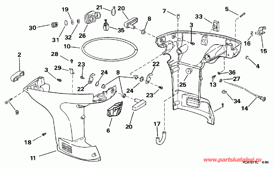 �������� ����� EVINRUDE E25QLEUR 1997  - wer Engine Cover