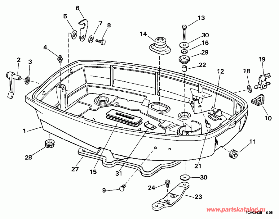 ��������� ����� Evinrude E25REUM 1997  - wer Engine Cover - wer ������ ��������� (�����)
