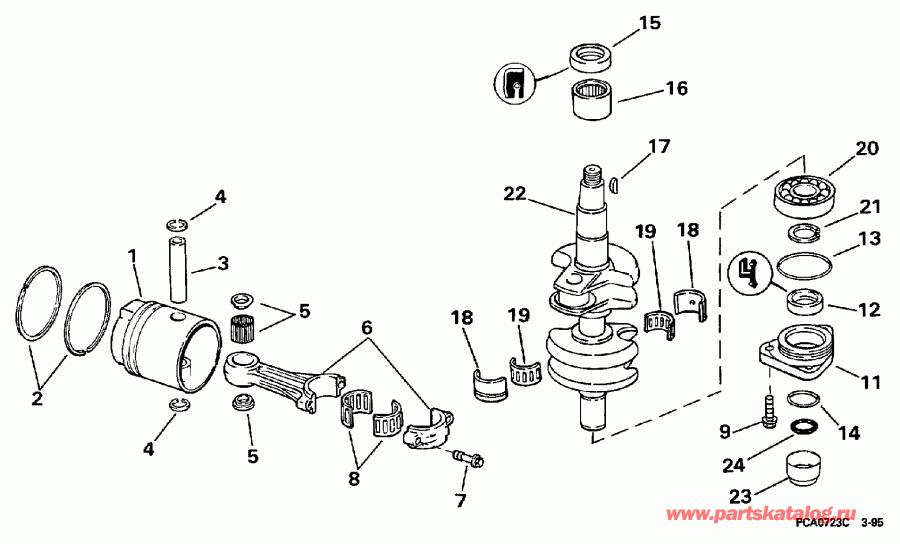 ��������� ������� E25RLEUM 1997  - ank��� & ������� - ankshaft & Piston