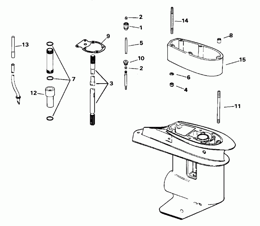 �������� ����� EVINRUDE E25RMEUR 1997  - linder & Crankcase / linder & ������ ���������