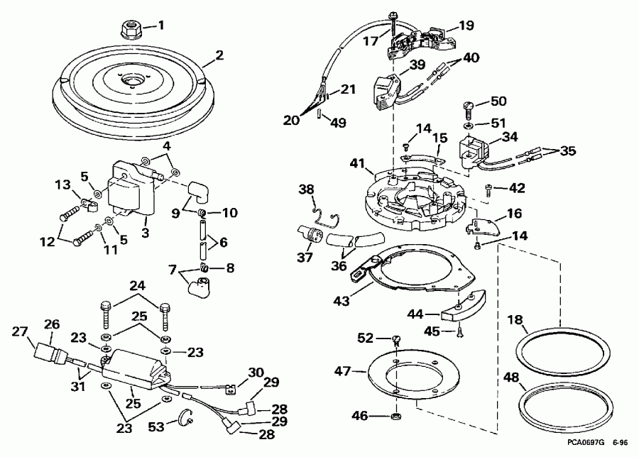 ��������� EVINRUDE E25RWLEUR 1997  - 25rs, 25rw, S25rp - 25rs, 25rw, S25rp