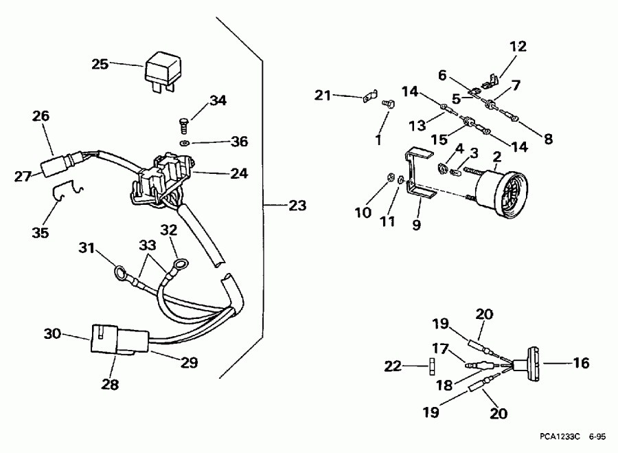 �������� ����� Evinrude E25TKLEUR 1997  - wer Trim / tilt ���������