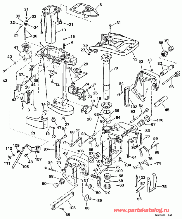 ��������� EVINRUDE E30REUD 1997  - dsection - dsection