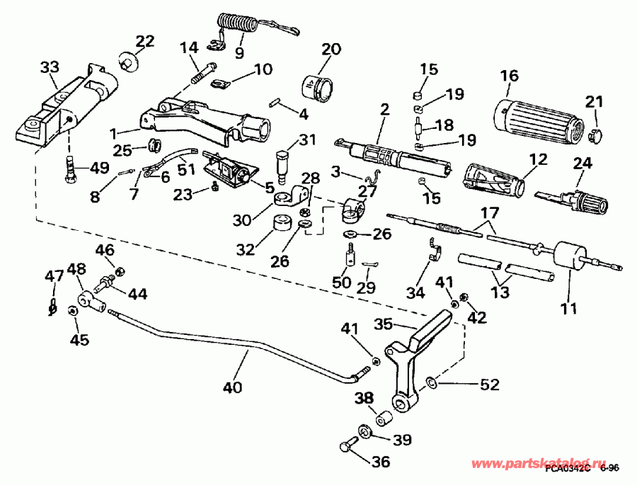 �������� ����� Evinrude E30REUD 1997  - eering & Shift Handle
