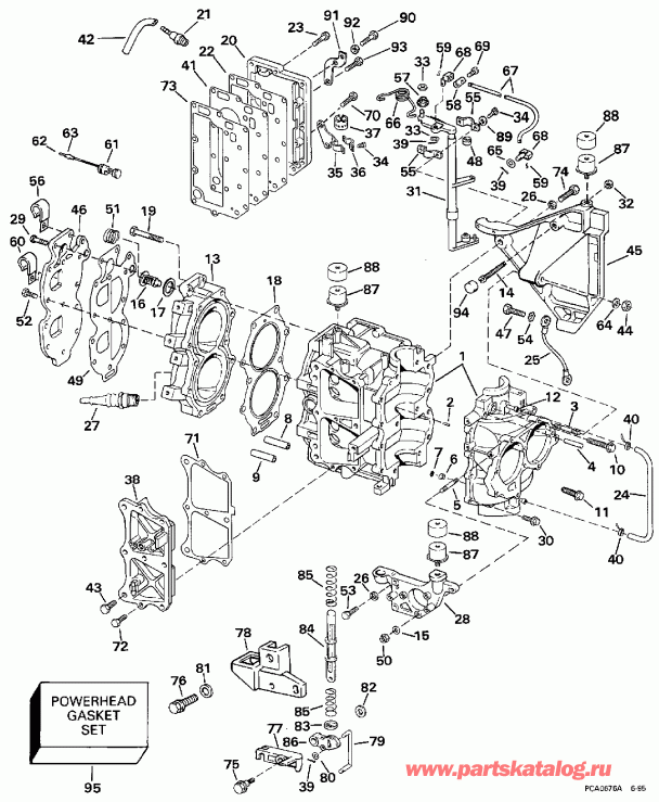 ����� EVINRUDE E30RLEUD 1997  - linder & Crankcase