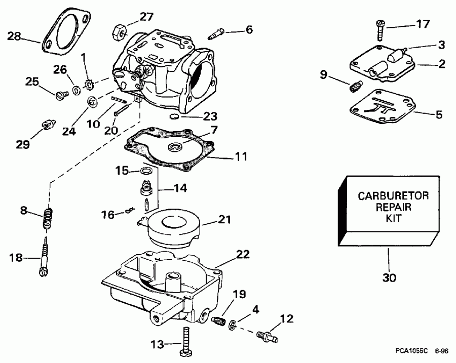 �������� ��������� ����� EVINRUDE E30TELEUD 1997  - 30 H.p. / 30 H.p.