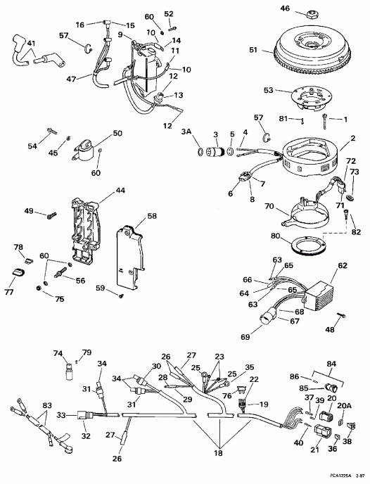 �������� ��������� ����� EVINRUDE E35KLEUR 1997  - Remote / Remote