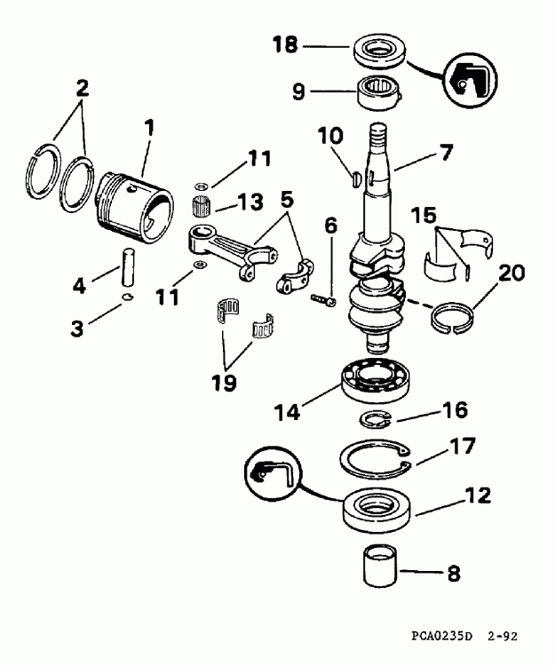    EVINRUDE E3REUC 1997  - ankshaft & Piston