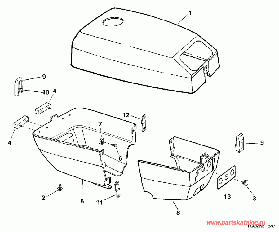 ��������� �������� ����� Evinrude E3REUC 1997  - gine Cover / gine ������