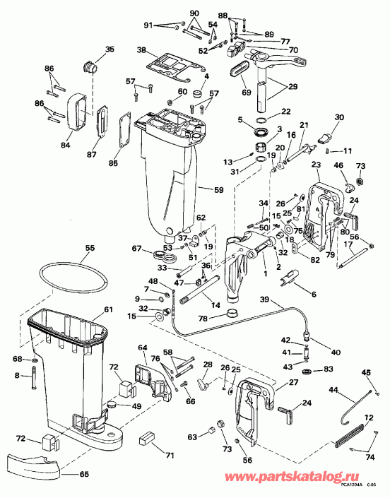 �������� ����� ������� E40JREUR 1997  - haust Housing & Stern & Swivel Bracket - haust ������ & Stern & ���������� ���������