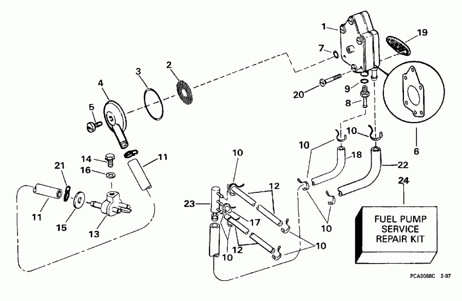 ����� Evinrude E40JREUR 1997  - el Pump & Filter - el ����� & ������