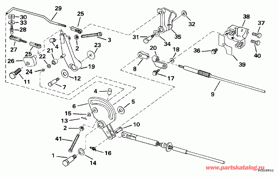   Evinrude E40REUC 1997  - rottle Linkage