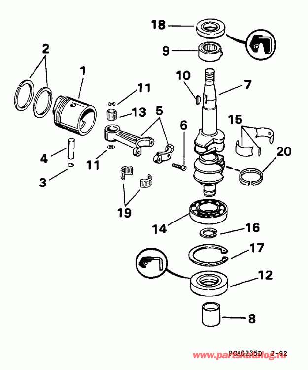  EVINRUDE E4REUC 1997  - ank &  - ankshaft & Piston