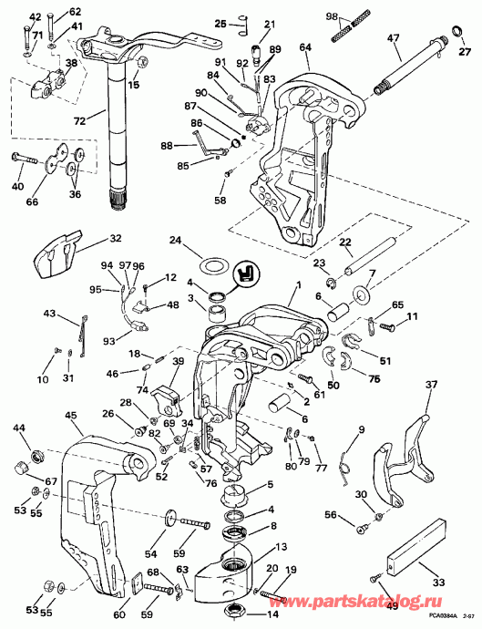  EVINRUDE E50ELEUR 1997  - ���������������� ��������� ������� - Power Trim & Tilt
