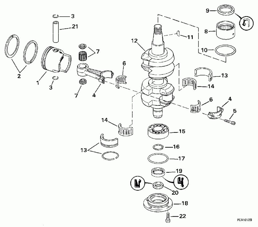  EVINRUDE E50JEUC 1997  - ank &  - ankshaft & Piston