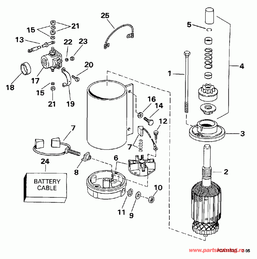�������� ����� Evinrude E50JEUC 1997  - ectric Starter & Solenoid / ectric ������� & Solenoid