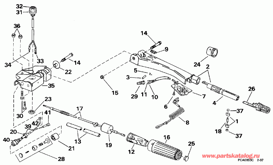 ��������� Evinrude E50TLEUC 1997  - eering & Shift Handle / ee������ & ������������� Handle