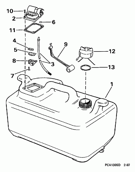��������� ����� Evinrude E50TSLEUS 1997  - 6 Gallon - 6 ������