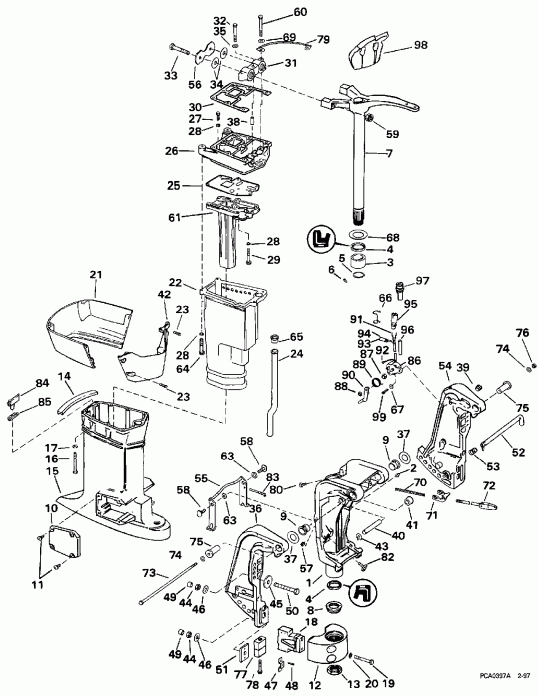����� Evinrude E50TTLEUR 1997  - dsection / dsection