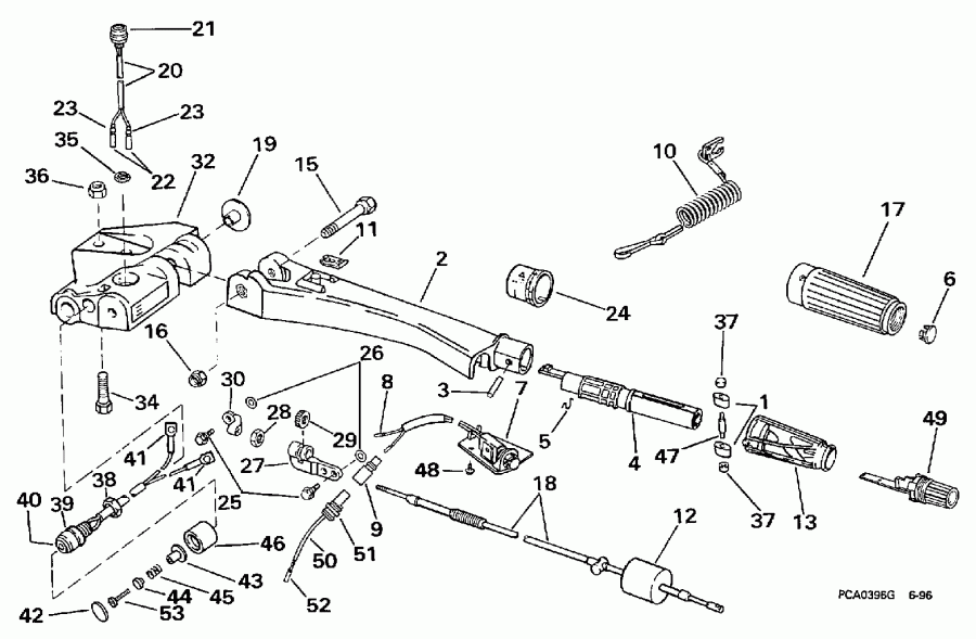 ����� EVINRUDE E50TTLEUR 1997  - ee������ Handle / eering Handle