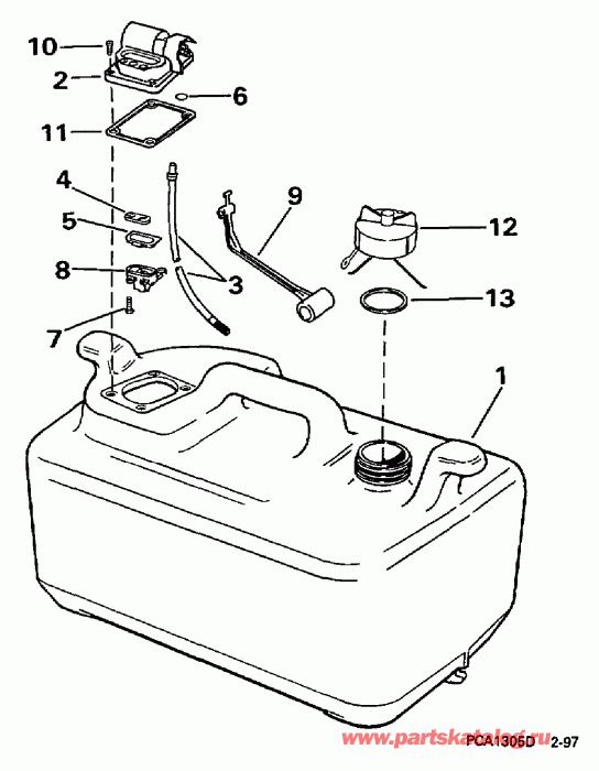��������� ����� EVINRUDE E60TLEUA 1997  - 6 Gallon / 6 ������