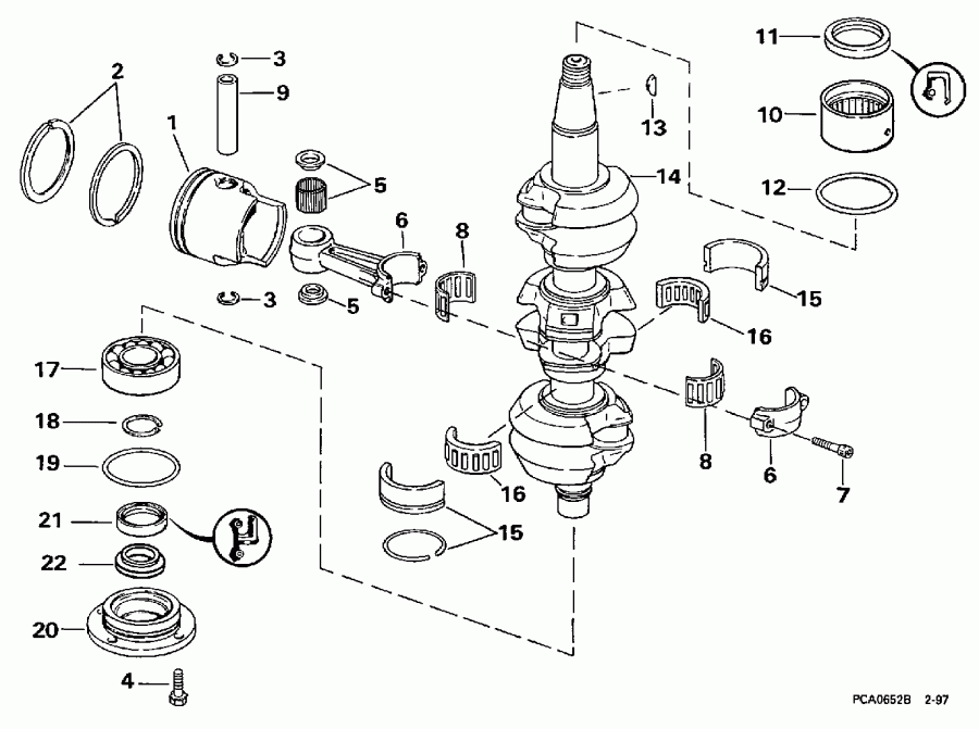 �������� ����� ������� E60TTLEUA 1997  - ankshaft & Piston / ank��� & �������