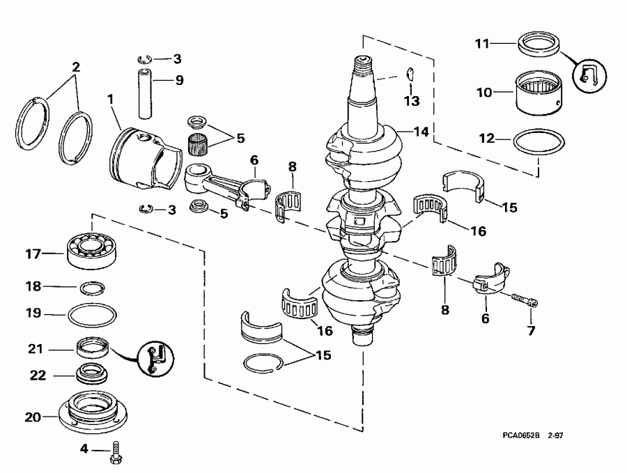��������� ��������� ������� E65RSLZ2 1997  - ankshaft & Piston / ank��� & �������