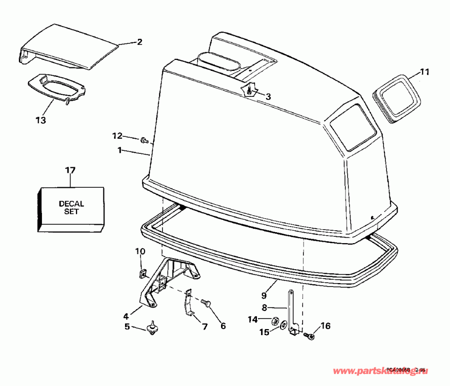 �������� ��������� ����� EVINRUDE E65RSLZ2 1997  - gine Cover / gine ������