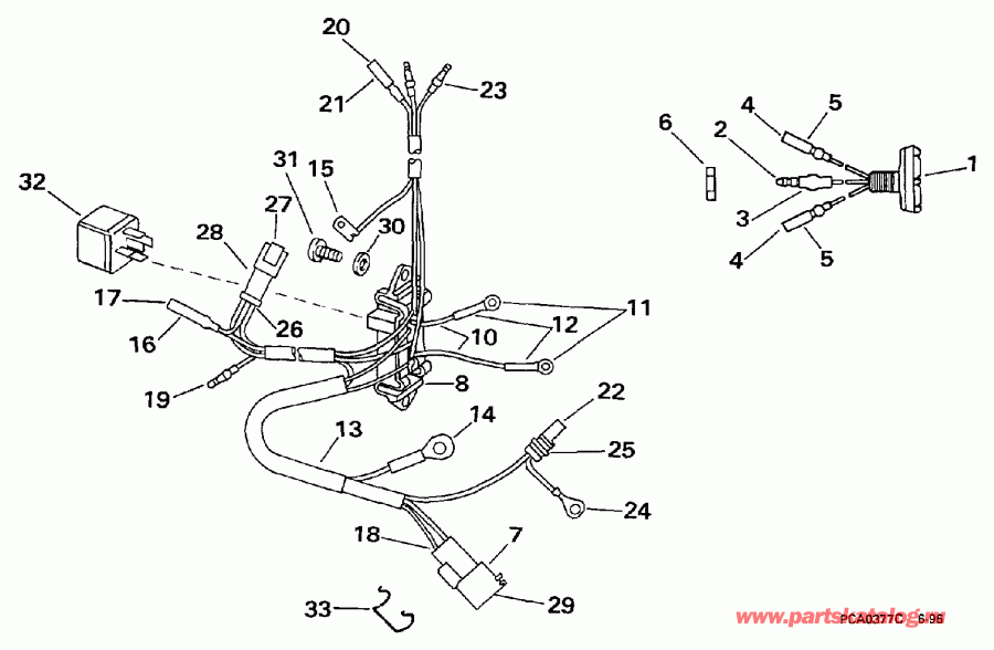 ��������� �������� ����� Evinrude E70TLEUM 1997  - wer Trim/tilt Electrical