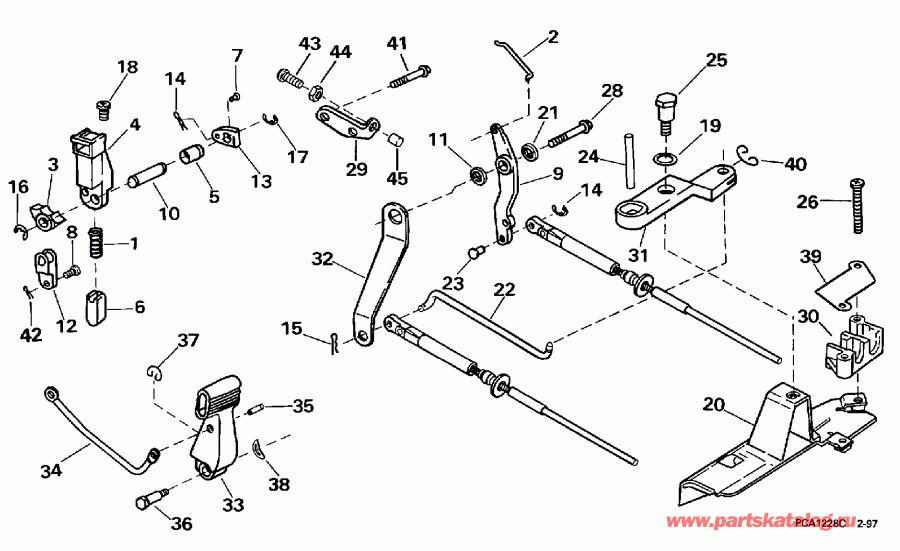 ����� EVINRUDE E8FREUR 1997  - ift & Throttle Linkage - ift & ����������� ��������age