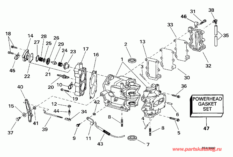  EVINRUDE E8REUC 1997  - linder & ������ ��������� / linder & Crankcase