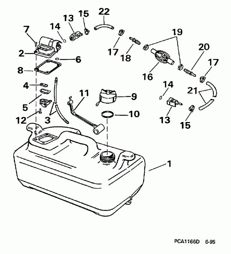 �������� ��������� ����� Evinrude E8REUC 1997  - 3 Gallon / 3 ������
