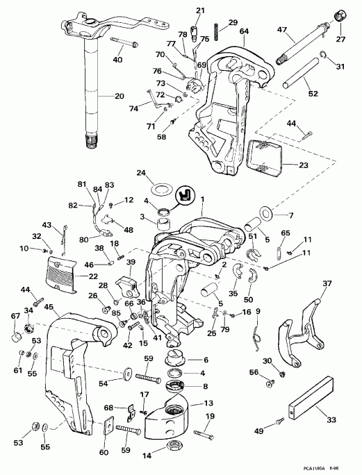 ��������� ����� EVINRUDE E90SLEUA 1997  - dsection - dsection