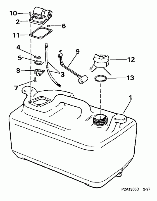 ����� EVINRUDE HE10FTEUR 1997  - 6 Gallon
