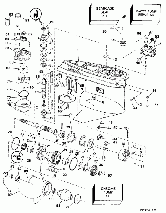 �������� ����� EVINRUDE HE115SLEUA 1997  - 25 ���� Models / 25 In. Models