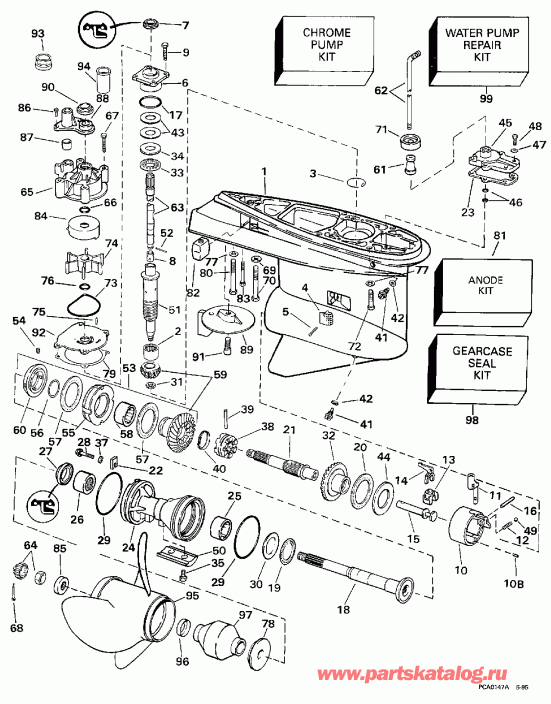 �������� ����� Evinrude HE130CXAUM 1997  - 130cx Counter-rotation / 130cx Counter-rotation