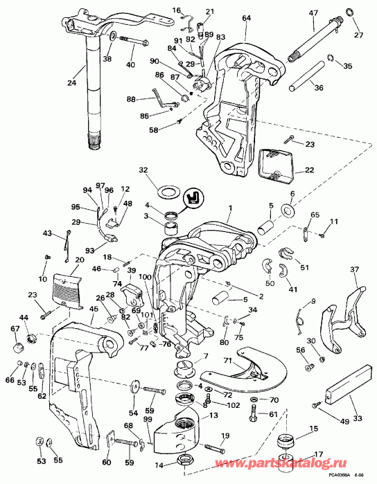 �������� ��������� ����� Evinrude HE130CXAUM 1997  - dsection
