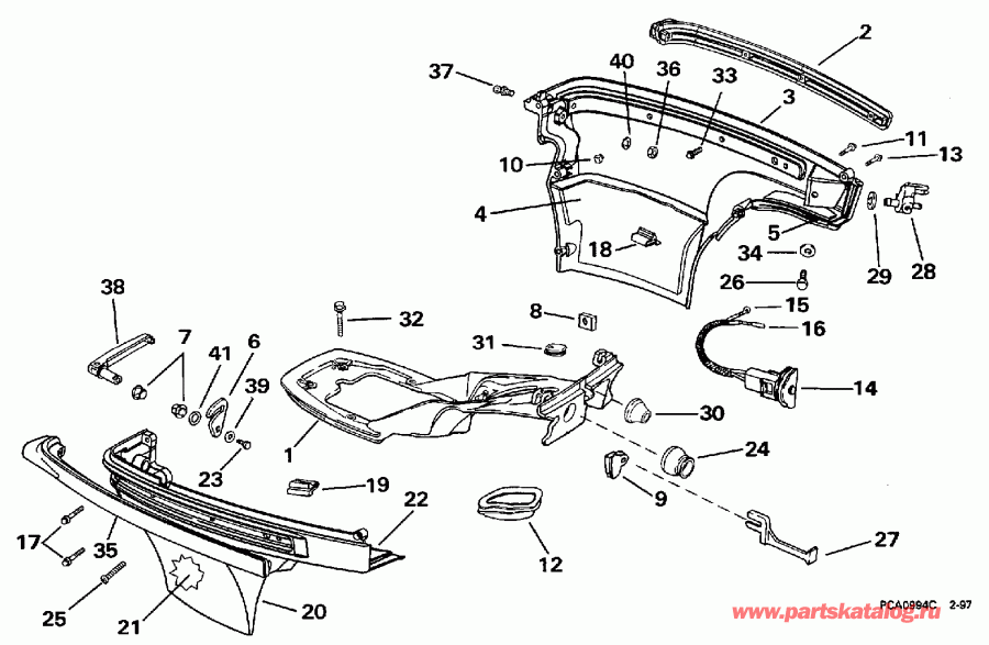 ����� EVINRUDE HE15RPW 1997  - wer Engine Cover