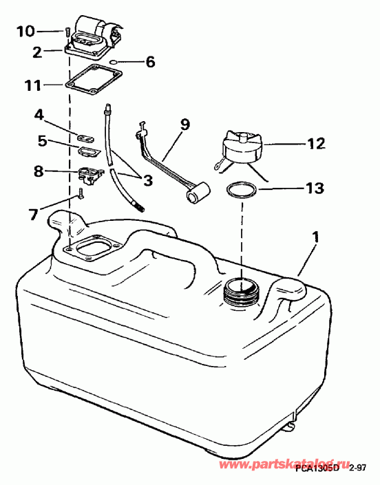 �������� ����� EVINRUDE HE25FPV 1997  - 6 ������ - 6 Gallon