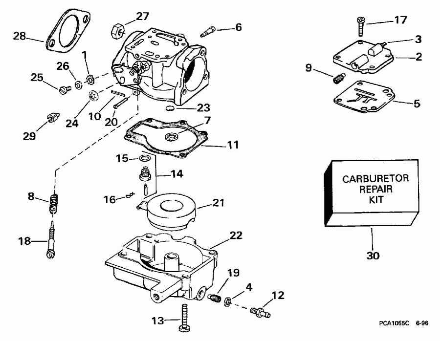 �������� ����� Evinrude HE25RSLV 1997  - rburetor - rburetor