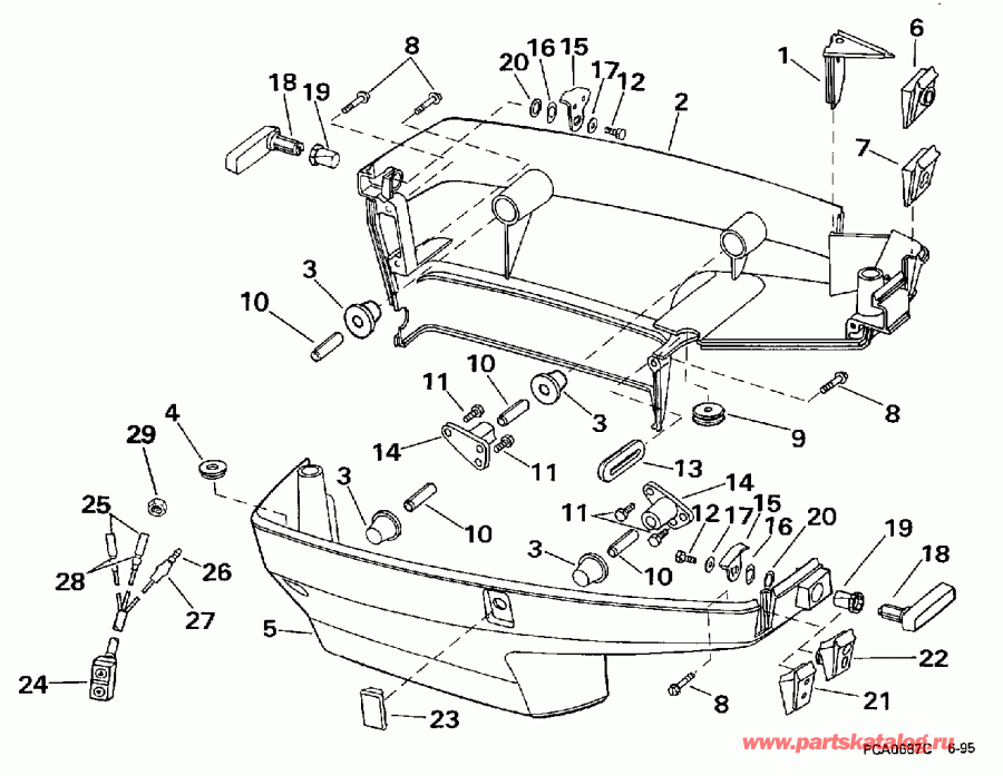 ��������� ����� EVINRUDE HE40RLEUC 1997  - wer Engine Cover / wer ������ ��������� (�����)