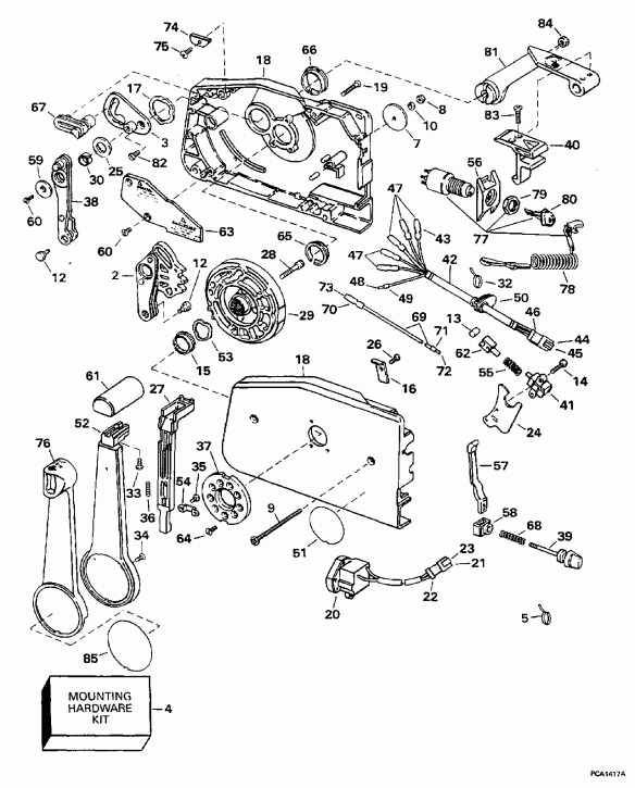 ��������� Evinrude HE55WMLZ 1997  - mote Control - mote ����������