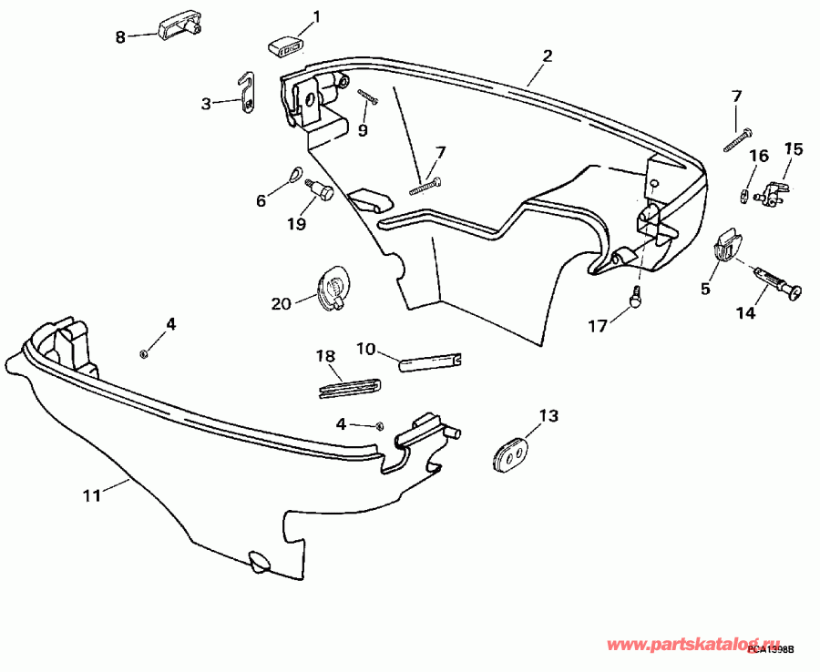 �������� ����� Evinrude HE6FREUR 1997  - wer Engine Cover