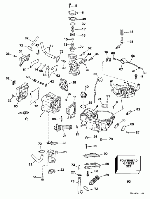 ��������� EVINRUDE HE6FRLEUR 1997  - linder & ������ ��������� - linder & Crankcase