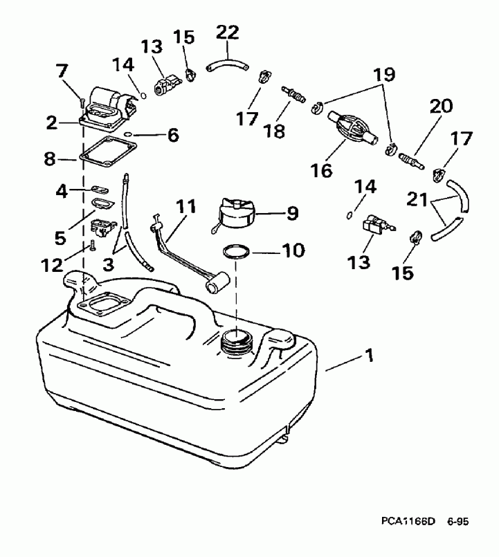 �������� ��������� ����� EVINRUDE HE6FRLEUR 1997  - 3 Gallon - 3 ������
