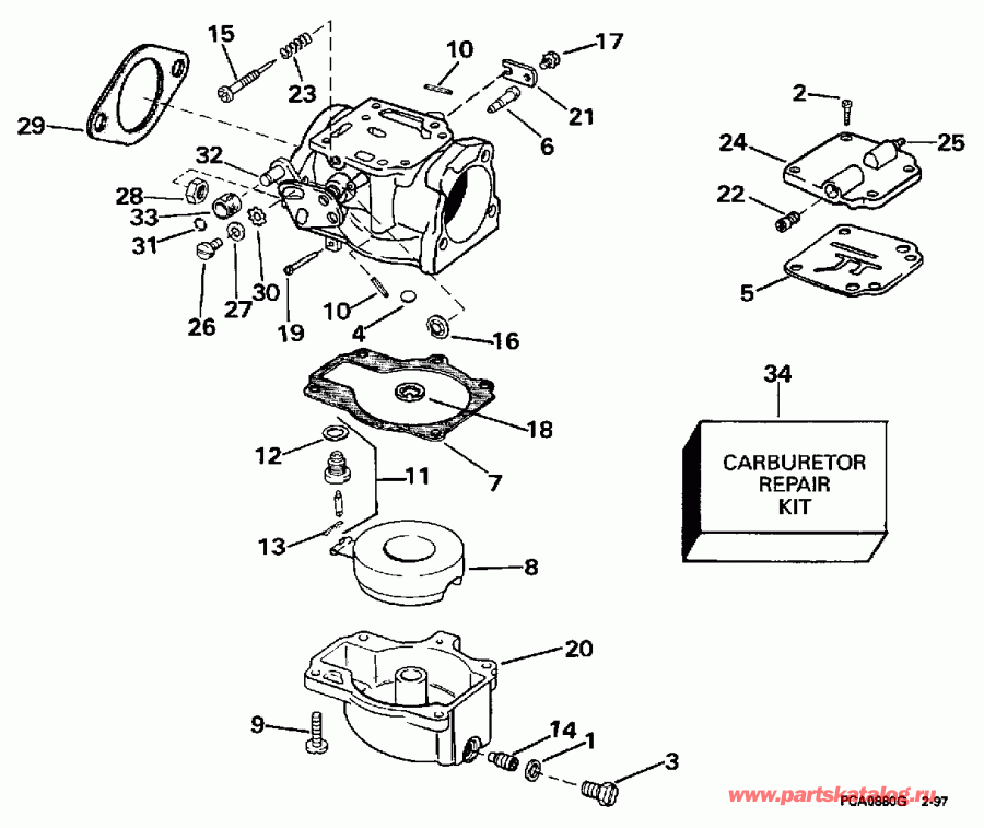 ����� EVINRUDE HE70TXEUM 1997  - 50, 60, 70 - 50, 60, 70