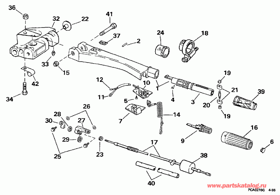 ��������� ����� Evinrude HE70TXEUM 1997  - Manual Tilt